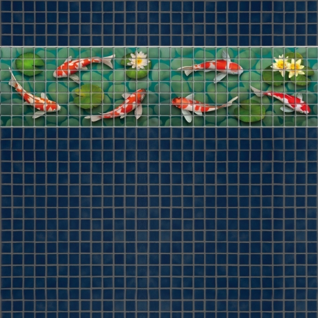 Mosaik border - Koi fish